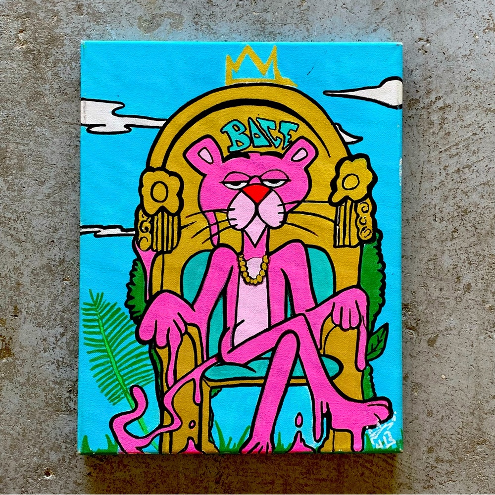 URBAN ART PINK PANTER PAINTING GRAFFITI STYLE